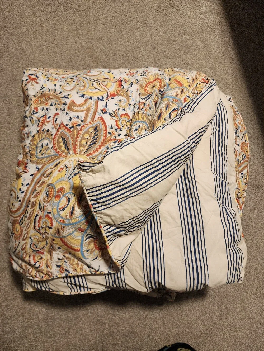LRL Ralph Lauren Queen Ornamental Paisley Comforter 100% Cotton 94